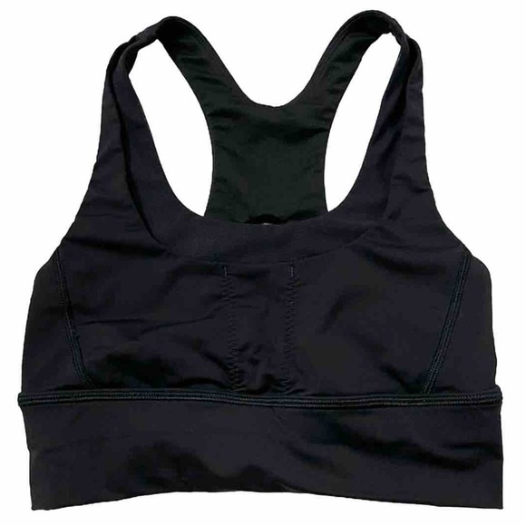 Lululemon Sports Bra Women’s 4 Black Front Pockets Racer back Cut Out - Picture 1 of 6